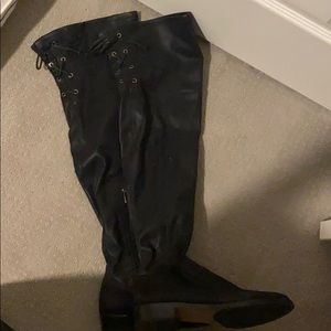 Over the knee black boots